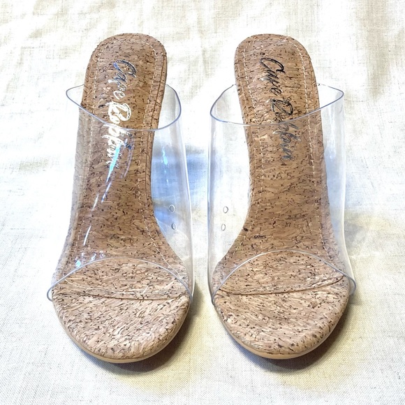 Cape Robbin Lemonade Crystal Clear Acrylic Wedge Heel - Picture 3 of 12